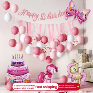 Colección de Ponis Mágicos |   Set de Globos Macaron de Alta Gama para Fondos de Cumpleaños de Ensueño LILIS - Product Image 2