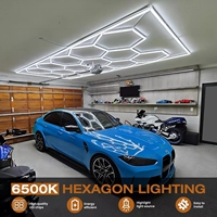 Vente d'usine de lampes LED hexagonales en forme de nid d'abeille, lampes de garage LED hexagonales, luminaires de plafond modernes pour atelier de détail automobile, garage