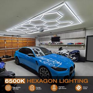 Vente d'usine de lampes LED hexagonales en forme de nid d'abeille, lampes de <span class=keywords><strong>garage</strong></span> LED hexagonales, luminaires de <span class=keywords><strong>plafond</strong></span> modernes pour atelier de détail automobile, <span class=keywords><strong>garage</strong></span> - Product Image 2