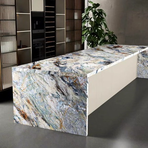 Panneau de surface moulé en profondeur aspect marbre, pierre frittée de luxe moderne, pour <span class=keywords><strong>mur</strong></span> extérieur de villa, 2700x1200x9mm, carreaux de sol souples - Product Image 1