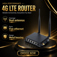 Routeur sans fil industriel 4G LTE avec carte SIM, passerelle WiFi avec ports WAN/LAN Ethernet, VPN et pare-feu pour la mise en réseau extérieure