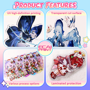 Personalizado de dibujos animados anime <span class=keywords><strong>Genshin</strong></span> <span class=keywords><strong>Impact</strong></span> impresión acrílico llavero acrílico encantos de plástico transparente acrílico llavero - Product Image 3