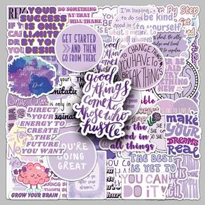 50 Uds. Frase motivacional púrpura frase inspiradora Rosa positivo diciendo pegatina para Decoración - Product Image 2