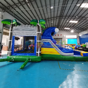 Château gonflable commercial pour enfants en plein air, combo de saut, toboggan, trampoline, château gonflable, trampoline gonflable - Product Image 4