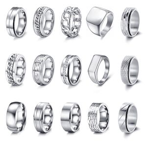 Anillo <span class=keywords><strong>de</strong></span> Dedo Índice Simple Cuadrado <span class=keywords><strong>de</strong></span> Acero <span class=keywords><strong>de</strong></span> Titanio Europeo y Americano, Estilo Hip-Hop, Moderno para Hombre, para <span class=keywords><strong>Instagram</strong></span> - Product Image 6