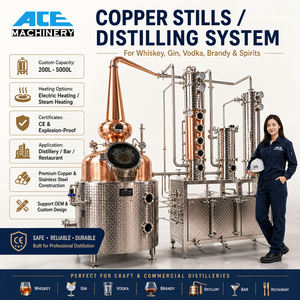 Mejor <span class=keywords><strong>Precio</strong></span>, Destilador de <span class=keywords><strong>Alcohol</strong></span> de 1000L para Vodka, Moonshine, Whisky, Brandy, Aceite, Equipo de Destilación de Raki - Product Image 1