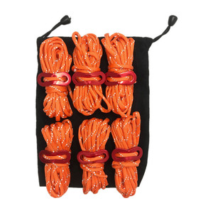 Reflective Paracord 4mm 12m Nylon Outdoor Camping Guy Ropes With Buckles For Tent Setup - Product Image 1