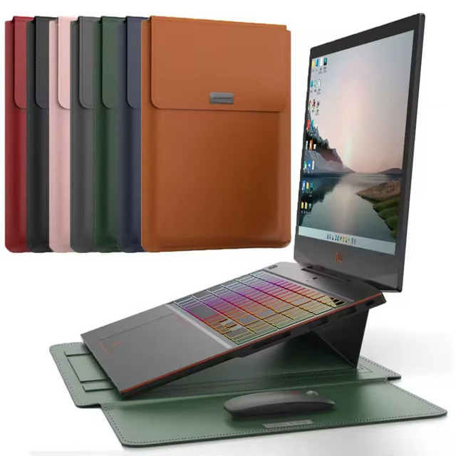 13 Inch Laptop Sleeve Cover case Laptop Sleeve Stand Laptop Bag Leather Case for MacBook