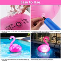 Lot de 2 flotteurs gonflables flamants roses lumineux pour piscine, à énergie solaire, étanches, LED, pour anniversaires, remises de diplômes, nouveautés