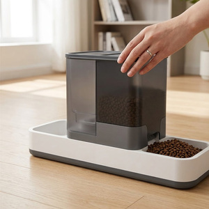 Dispensador Automático de Agua y Comida para Gatos <span class=keywords><strong>2</strong></span> en 1, Estación de Agua y Comida por Gravedad con Doble Recipiente para Gatos de Interior - Product Image 5