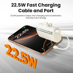 Pocket Sized Design 10000mAh Power Bank Built in USB C Cable Compact <strong>Cordless</strong> Fast <strong>Charger</strong> for Travel and Outdoor - Product Image 4