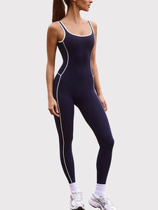 New Breathable Spandex/Nylon One-piece Sports <b>Jumpsuit</b> with Sexy Backless Square Neck Design <b>for</b> <b>Women's</b> Yoga & Gym Training - Product Image 2