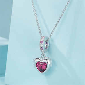 Offre Spéciale classique nouvel article de mode Original S925 argent ouvrable pour toujours amour <span class=keywords><strong>coeur</strong></span> perle pendentif collier - Product Image 4