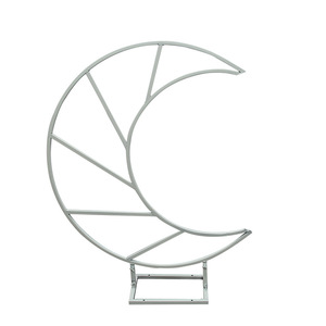 Moderno matrimonio oggetti di scena luna composizione floreale proposta arco per la sala di nozze sfondo decorazione fase di fidanzamento banchetto Setup - Product Image 5