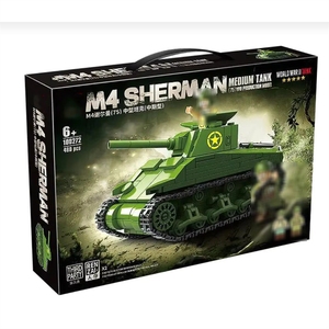 <span class=keywords><strong>Quanguan</strong></span> 100272 WWII M4 Panzer-Serie Bausteine CAZ Soldaten Sowjetischer 75mm Panzer Spielzeugauto für Jungen Baustein-Sets - Product Image 1