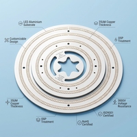 PCB LED rond personnalisé, substrat MCPCB en aluminium pour éclairage de plafond et éclairage industriel, certifié ROHS/ISO9001