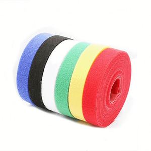 สายรัดเคเบิลเวลโครสีสันสดใสแบบขายส่ง วัสดุไนลอนโพลีเอสเตอร์เป็นมิตรกับสิ่งแวดล้อม โครงสร้างริบบิ้นแบบเวลโคร ตะขอและห่วงเวลโคร - Product Image 2