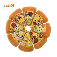 Jouets pour animaux de compagnie en peluche personnalisés Famipet, forme de pizza, de qualité supérieure, avec sonnette, pour chien