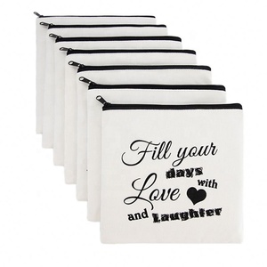 กระเป๋าสตางค์ผ้าคอตตอนทรงสี่เหลี่ยมขนาดเล็กกระเป๋าใส่เครื่องสำอางมีซิปเก็บกุญแจได้เอง - Product Image 1