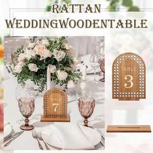 Decoration 1-20 Rattan Wedding <b>Table</b> <b>Numbers</b> With Base <b>Tables</b> <b>Number</b> Wooden Sign - Product Image 3