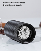 Moulin à café manuel portable pour barista domestique, en acier inoxydable 420, moulin à café portable avec corps en alliage d'aluminium et meules coniques