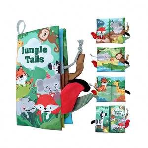 Usine bébé livres jouets pour tout-petit bébé enfants développement précoce toucher sensation froissé doux tissu livre interactif jouets sensoriels - Product Image 1