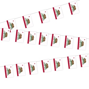 Banderas de California, EE. UU., Personalizadas de Fábrica, 14x21cm, Guirnalda de Banderas con Diseño de Oso, para Festivales, Deportes y Desfiles - Product Image 1