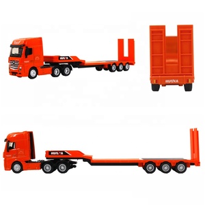 惠纳1/50比例压铸平台卡车汽车1730合金建筑压铸平板拖车模型男孩礼品 - Product Image 5