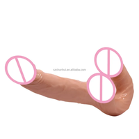 Dildo Doble sin Tirantes, Largo, de Gelatina, Realista, Flexible, con Doble Extremo, Pene Grande para Mujeres, Masturbador, Juguetes Sexuales para Lesbianas, Precio de Fábrica