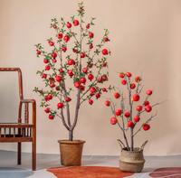 Arbre artificiel en pot - Décoration de fruits suspendus pour patio et café