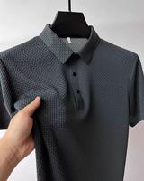 Polos pour hommes de qualité supérieure, personnalisés, uniques, en tissu gaufré, polos décontractés pour hommes, polos d'été pour hommes
