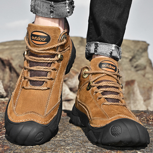 Chaussures de randonnée en cuir de vache pur de haute qualité avec logo personnalisé, semelle en caoutchouc, pour hommes, pour l'extérieur et la montagne, fourniture directe d'usine - Product Image 5