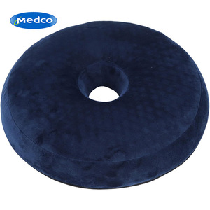 Coussin de siège rond en mousse à mémoire de forme, bleu, respirant, pour soutenir les hanches, conception épaissie - Product Image 4