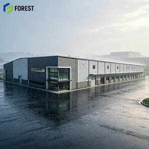 Entrepôt commercial modulaire préfabriqué à grande portée en acier, structure à haute capacité de charge, pour le stockage de marchandises - Product Image 1