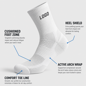 Breathable Cycling <b>Socks</b> High Cut Comfortable <b>Moisture</b> Wicking Cushioned Sole Multi Color for Men Women Road Biking Sports - Product Image 3