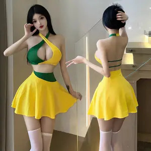 Lencería sexy Cosplay disfraz de animadora fútbol sexy bebé estudiante porristas mujeres Boudoir Sexy pijama princesa vestido