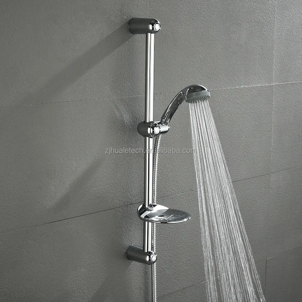 1F1058-6C factory wholesale brass shower sliding bar with shower head set shower combo set for bathroom