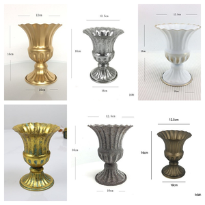 Vase à fleurs vintage européen en fer forgé, pot de plante en métal, jardinière antique rustique, support <span class=keywords><strong>d</strong></span>écoratif pour la maison, les mariages, le jardin, l'extérieur et la terrasse - Product Image 5