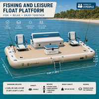 Plateforme de pêche gonflable OEM avec logo personnalisé, sièges antidérapants et échelle pour le plaisir en plein air dans les stations balnéaires lacustres