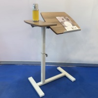 Table d'appoint relevable mobile pour canapé, bureau d'ordinateur réglable en hauteur, table de lit pour ordinateur portable, table de bureau surélevée, avec roulettes, en métal, simple