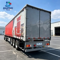 Semi-remorque rideau en acier BAIPING TRUCK 3/4 essieux 40 pieds avec bâche PVC, 40 tonnes, tissu anti-déchirure, structure de châssis optimisée