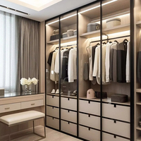 Armoire de chambre à coucher en bois massif durable et moderne de luxe, armoire à vêtements pour hôtel, villa, gain de place