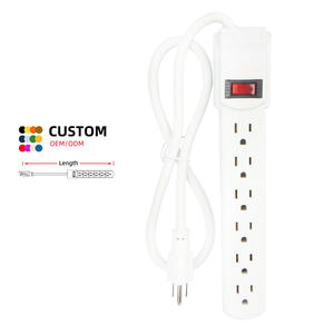 Linsheng 800J EUA Nema 5-15P Cobre 6-Outlet Power Strip com Soquete de Extensão para Uso Doméstico - Product Image 1