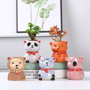 MSH Pots de fleurs décoratifs <span class=keywords><strong>en</strong></span> céramique <span class=keywords><strong>en</strong></span> forme d'animaux de dessin animé pour plantes succulentes et <span class=keywords><strong>cactus</strong></span> - Product Image 1