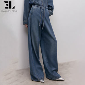 Pantalones <span class=keywords><strong>Vaqueros</strong></span> Holgados de Lyocell Suave y Ecológico de Fábrica Personalizada LARSUR, Pantalones de Mezclilla Rectos y Desgastados para <span class=keywords><strong>Mujer</strong></span> - Product Image 3