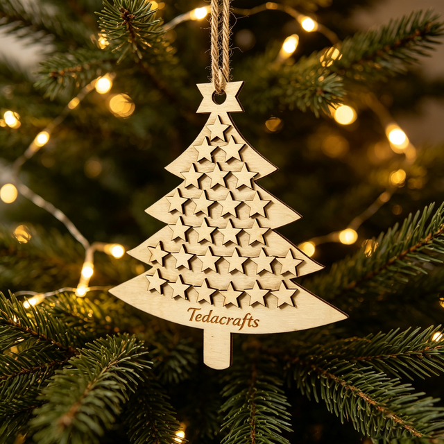 Personalized Family Name Christmas Ornaments Laser Cut Wood Acrylic Custom Tree Decor Factory Wholesale OEM ODM