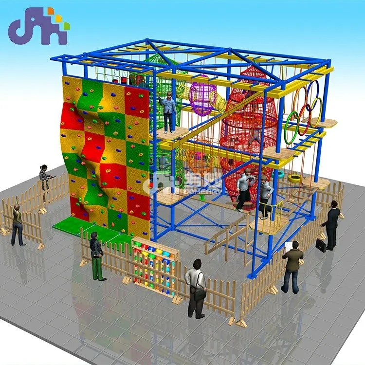 Domerry Metal Nylon Amusement Equipment Kid-Friendly Rope Course Climbing Frame for Adventure Park for Shopping Mall Events