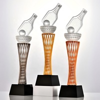 Trophée en cristal personnalisé avec logo pour les récompenses des champions de pickleball