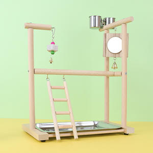 Madera maciza loro narcisista espejo patio de recreo Estación de entrenamiento estante subir escalera columpio juego de juguete - Product Image 6