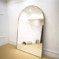 Grand miroir mural de luxe personnalisé pour décoration intérieure, grand corps long et arqué, pour dressing de sol, miroir doré sur toute la longueur, Spiegel Espejo